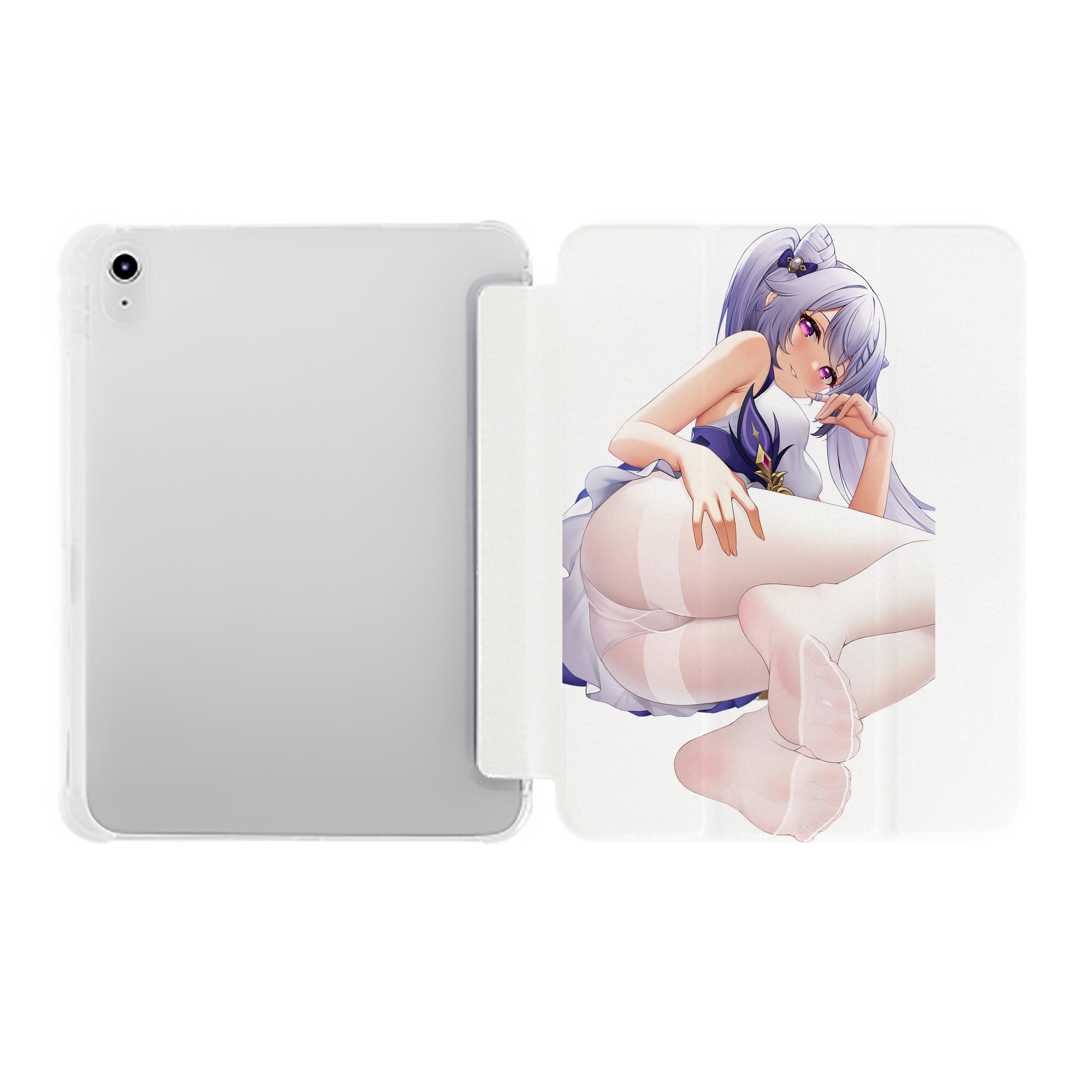 げんし神 刻晴 こくせい genshin Kokusei IPad ケース ペン収納付き 三つ折りスタンド PUレザー×シリコン 対応機種9.5/10.5/10.9インチ